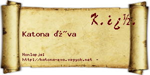 Katona Éva névjegykártya